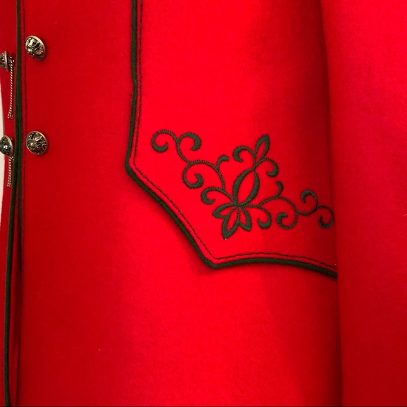 Thalhamer Wool  Blazer Jacket Red Embroidery Size S - Picture 10 of 11